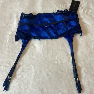 Blue satin like garter